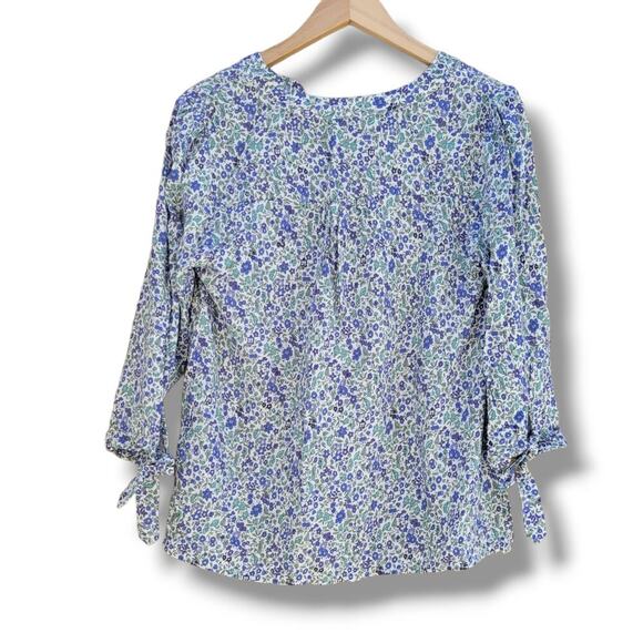 Anne Carson women's floral 3/4 Sleeves VNeck Blouse  - small - Picture 4 of 7